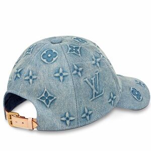 Louis Vuitton LV Blue Denim washed Monogram Hat adjustable fits S-L
